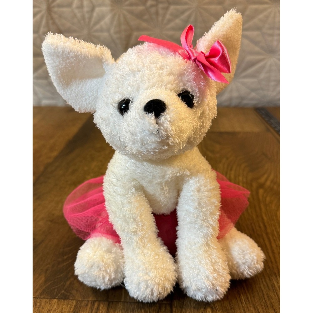 Mary Meyer Sweet Rascals Chihuahua Plush #6827 Retired White Dog Pink Tutu HTF